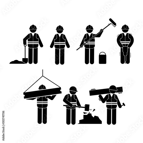 stick figure set, pictogram, stick man.