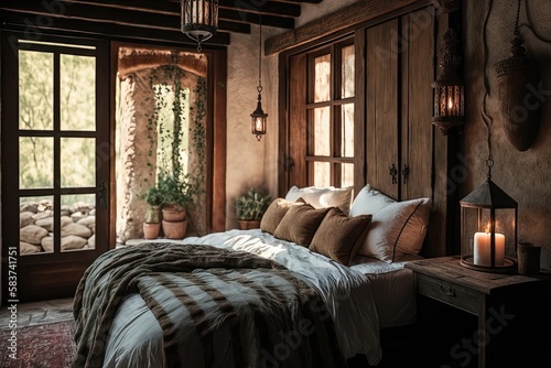 Rustic Bedroom Embracing Nature's Charm 4. Generative AI