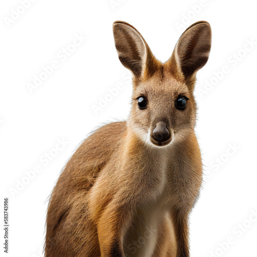 wallaby face shot , isolated on transparent background cutout , generative ai © Natural PNG