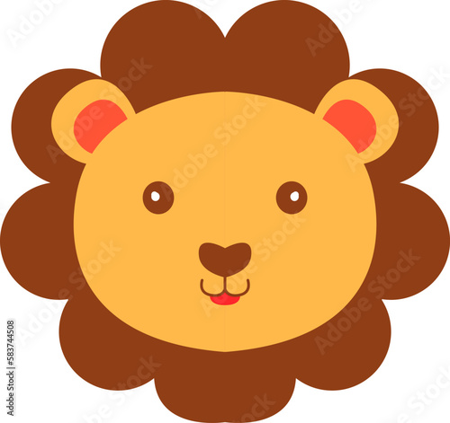 Cute little lion face illustration