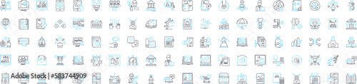 Financial structure vector line icons set. Finance, Structure, Capital, Funds, Assets, Equity, Debt illustration outline concept symbols and signs