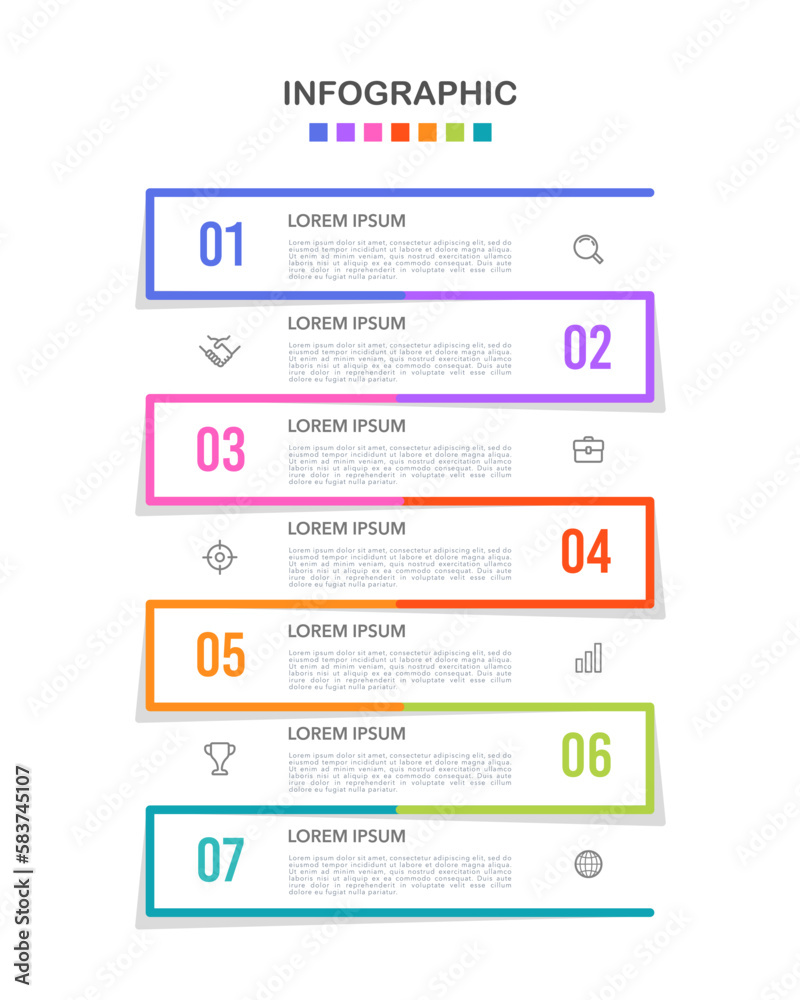 Infographic crosses 7 steps or options. Vector illustration. Infographic crosses 7 steps or options. Vector illustration.