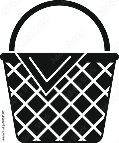 Design basket icon simple vector. Picnic hamper. Market woven