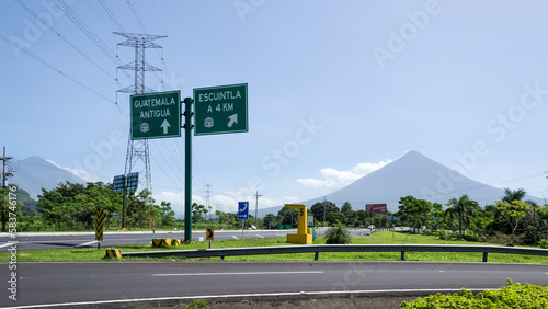 View of RN-14 a road at the Guatemalan Bocacosta, transition zone between the warm regions of the tropical plains and the cold heights of the foothills photo