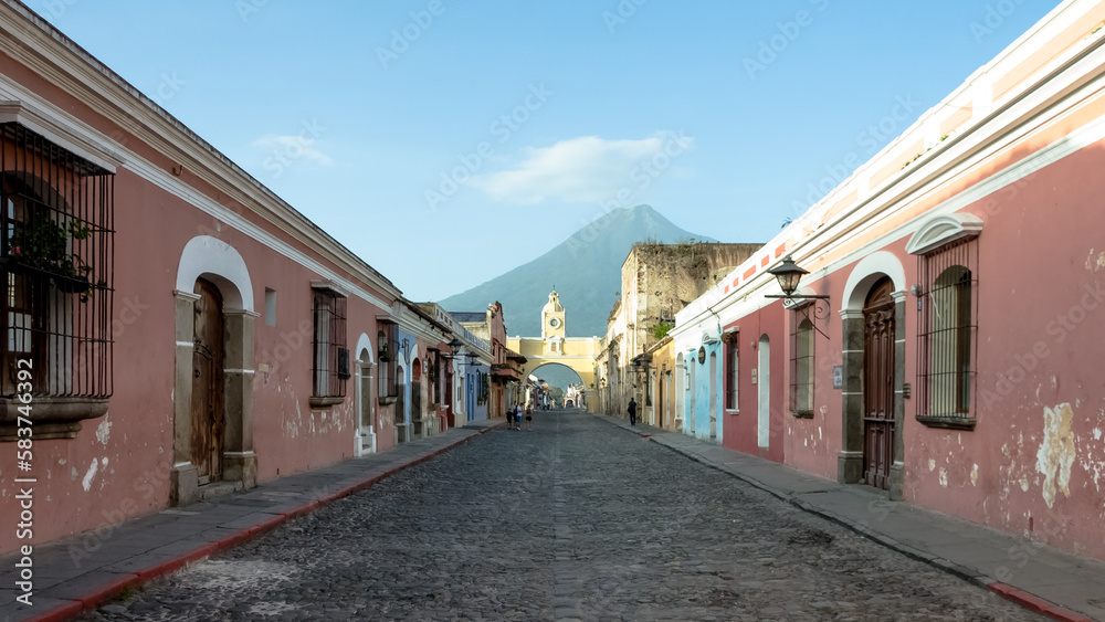 Architectural detail of Antigua Guatemala, a city in the central highlands of Guatemala (former capital of Guatemala) which has retained its colonial architectural features to this day