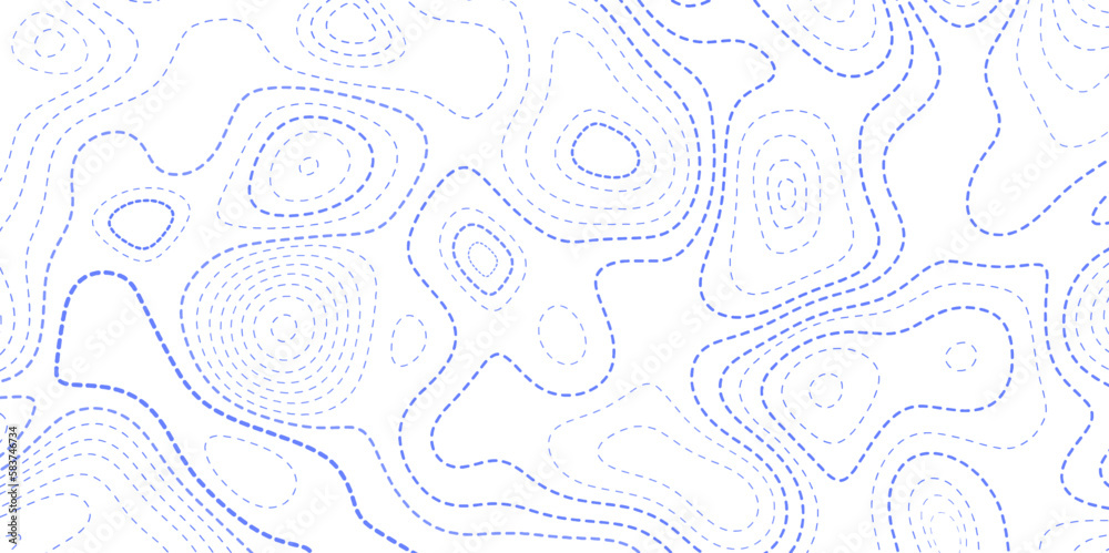 Fototapeta premium Amazing topography, seamless design, brilliant tileable pattern in blue tones, vector illustration.