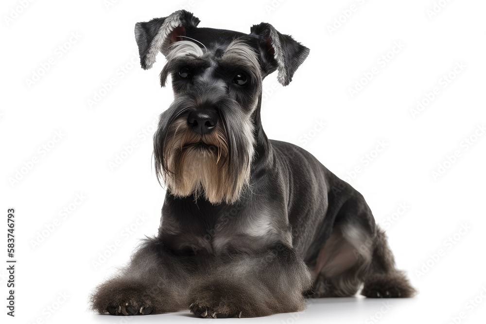 The Miniature Schnauzer is a small, sturdy breed of dog that originated in Germany.