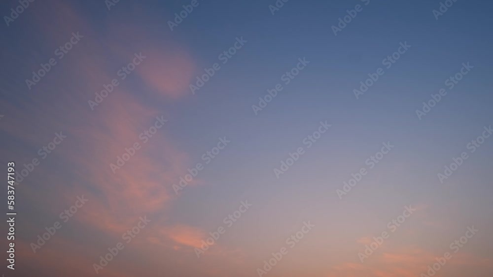Sky during sunset time. The vivid colors create a stunning visual display, often accompanied by a warm, golden glow that slowly fades into a deep blue as the sun disappears below the horizon. 4K
Sky during sunset time. The vivid colors create a stunning visual display, often accompanied by a warm, golden glow that slowly fades into a deep blue as the sun disappears below the horizon. 4K