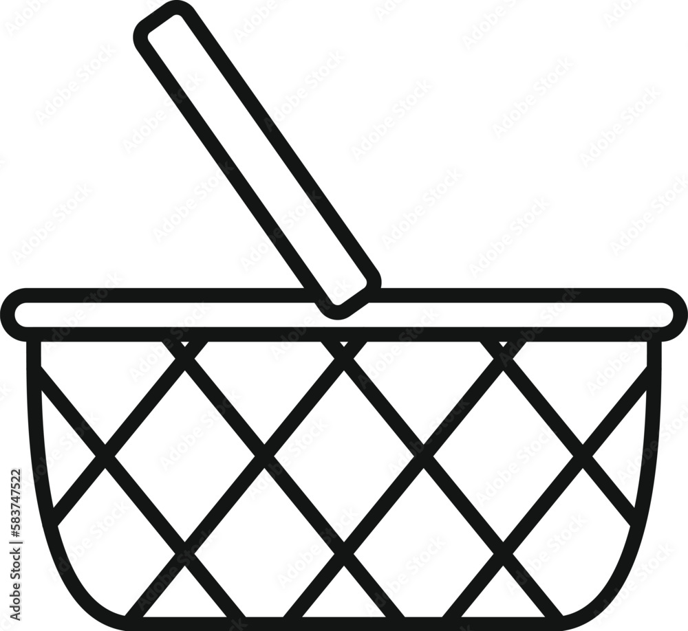 Basket container icon outline vector. Picnic wicker. Empty basket Basket container icon outline vector. Picnic wicker. Empty basket