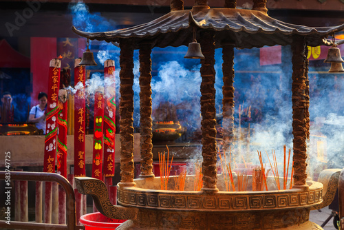joss stick or incense place at Che Kung miu temple in Hong Kong, Che Kung miu temple is famous tourist attraction of Hong Kong
