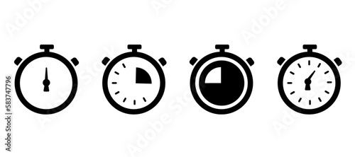 Timer icon set. Stopwatch timer collection
