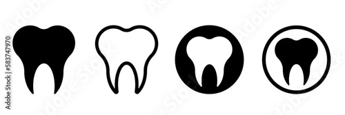  tooth vector icons set