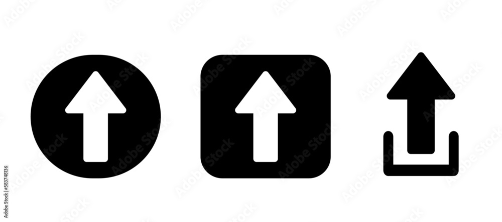 Upload vector icons set Upload vector icons set