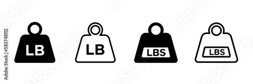 Unit of imperial pound mass constant vector icons set