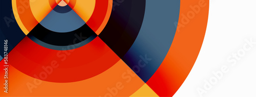 Circles with shadows trendy minimal geometric composition abstract background