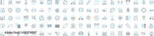 Buy a car vector line icons set. Budget, Financing, Loan, Credit, Lease, Interest, Insurance illustration outline concept symbols and signs