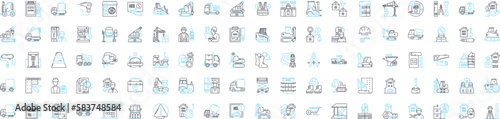 House builders vector line icons set. Developers, Constructors, Homebuilders, Architects, Contractors, Planners, Roofer illustration outline concept symbols and signs