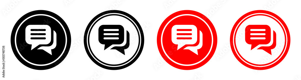 Chat icon, message button, icon for chat and message Chat icon, message button, icon for chat and message