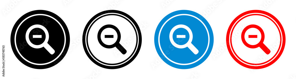 Zoom out icon, zoom out button, vector lens icon Zoom out icon, zoom out button, vector lens icon