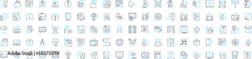 Creative design vector line icons set. Design, Creative, Artistic, Aesthetic, Innovative, Graphic, Stylish illustration outline concept symbols and signs