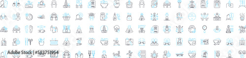 Health coaching vector line icons set. Wellness, Nutrition, Coaching, Exercise, Healthy, Habits, Diet illustration outline concept symbols and signs