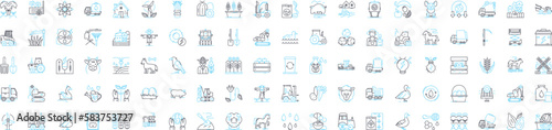 Farm exhibition vector line icons set. Farm, exhibition, agriculture, show, livestock, crops, animals illustration outline concept symbols and signs