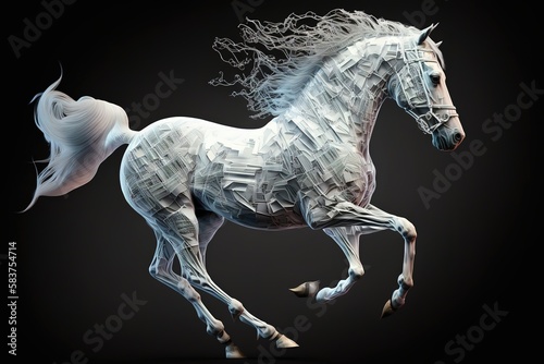 Picture presenting the galloping white horse