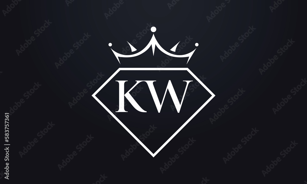Diamond crown vector. Luxury queen logo for jewelry vector with letters	