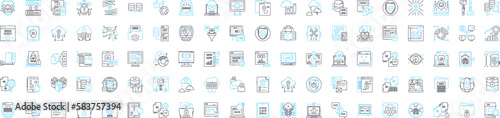 Cloud security vector line icons set. Cloud, security, infrastructure, data, authentication, compliance, encryption illustration outline concept symbols and signs