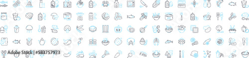Food hall vector line icons set. Food, hall, eatery, cafeteria, canteen, buffet, bistro illustration outline concept symbols and signs