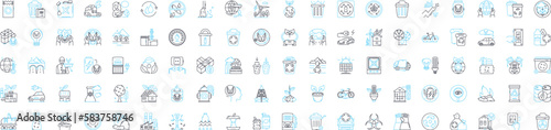 Environment and sustainability vector line icons set. Environment, sustainability, ecology, green, conservation, renewable, air illustration outline concept symbols and signs photo
