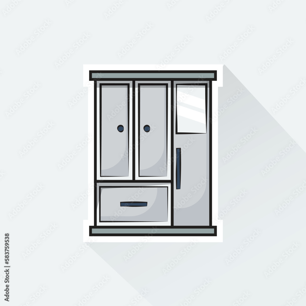 Illustration of Cupboard in Flat Design Illustration of Cupboard in Flat Design
