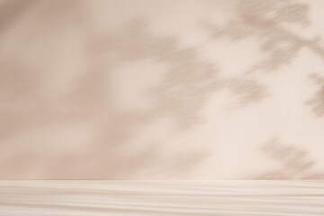 Light beige background for product presentation with a light and shadows pattern on it