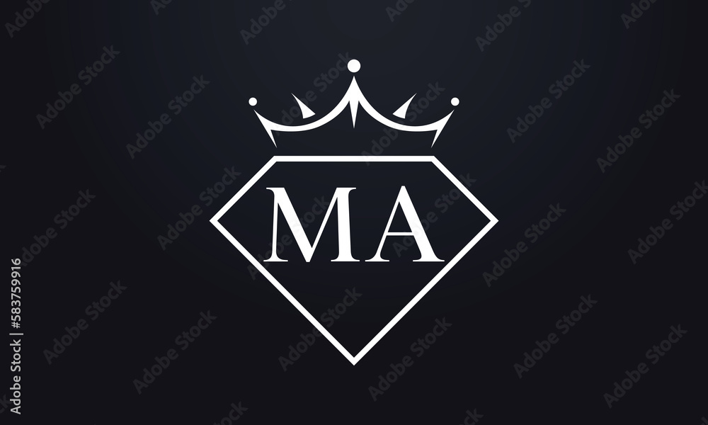 Diamond crown vector. Luxury queen logo for jewelry vector with letters Diamond crown vector. Luxury queen logo for jewelry vector with letters