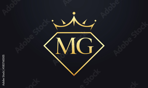 Diamond crown vector. Luxury queen logo for jewelry vector with letters	