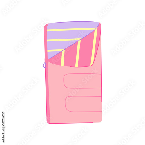 outdoor sleeping bag cartoon vector illustration