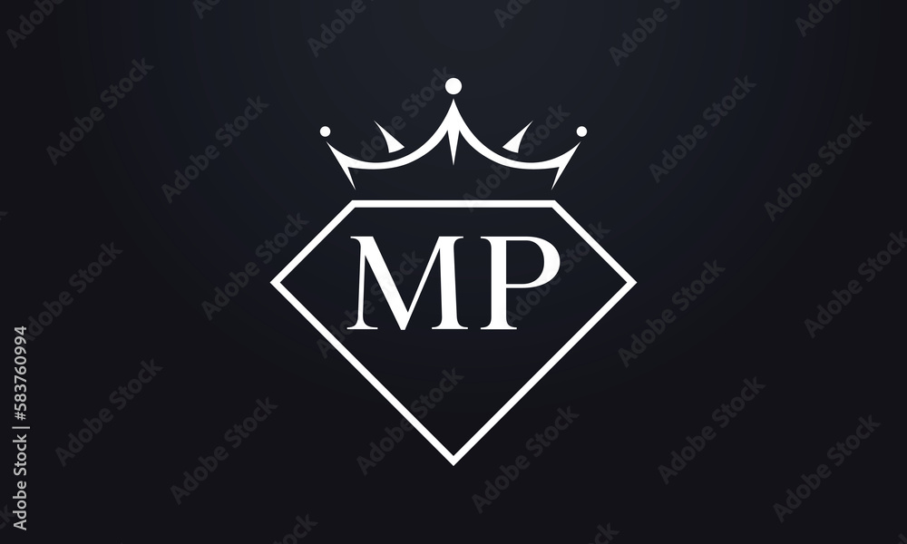 Diamond crown vector. Luxury queen logo for jewelry vector with letters Diamond crown vector. Luxury queen logo for jewelry vector with letters
