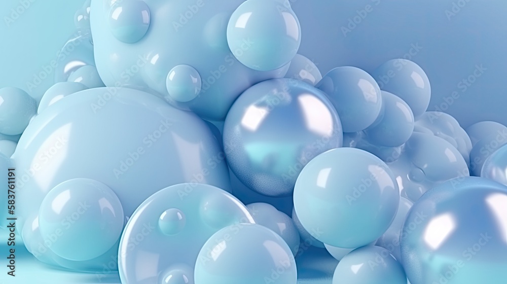 Melting blue spheres, generative ai composite. Melting blue spheres, generative ai composite.