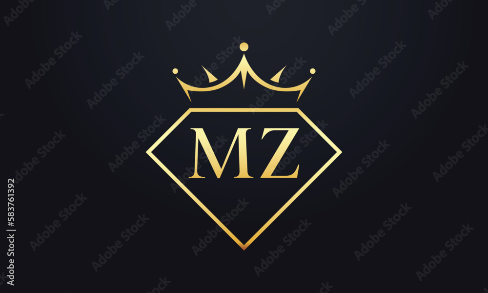 Diamond crown vector. Luxury queen logo for jewelry vector with letters Diamond crown vector. Luxury queen logo for jewelry vector with letters