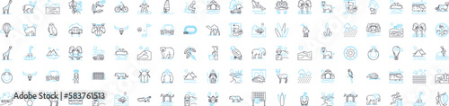 world discovery vector line icons set. Exploration, Expedition, Navigation, Identifying, Mapping, Locating, Geography illustration outline concept symbols and signs
