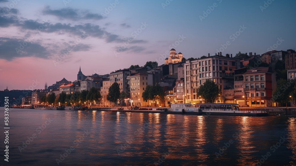 Fototapeta premium view of the town country