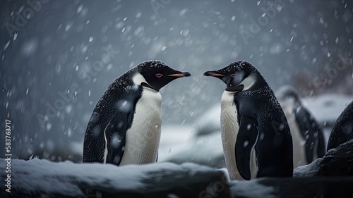 penguin in polar regions.  Generative AI .