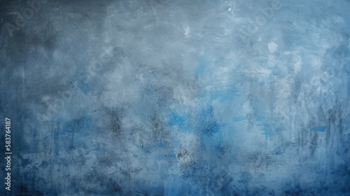 Blue and grey textured cement background, generative ai composite. © E 