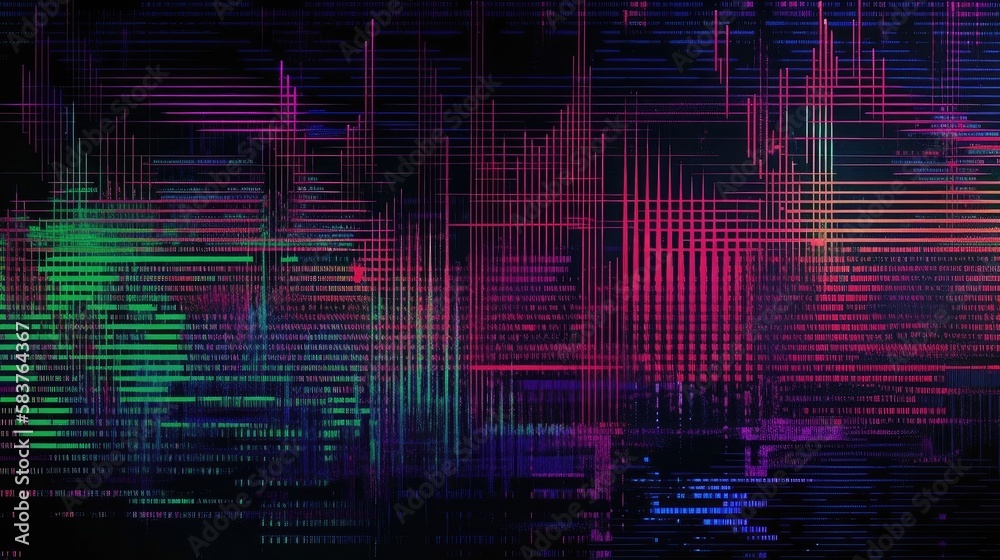 Abstract background with code and a glitch effect, generative ai composite. Abstract background with code and a glitch effect, generative ai composite.