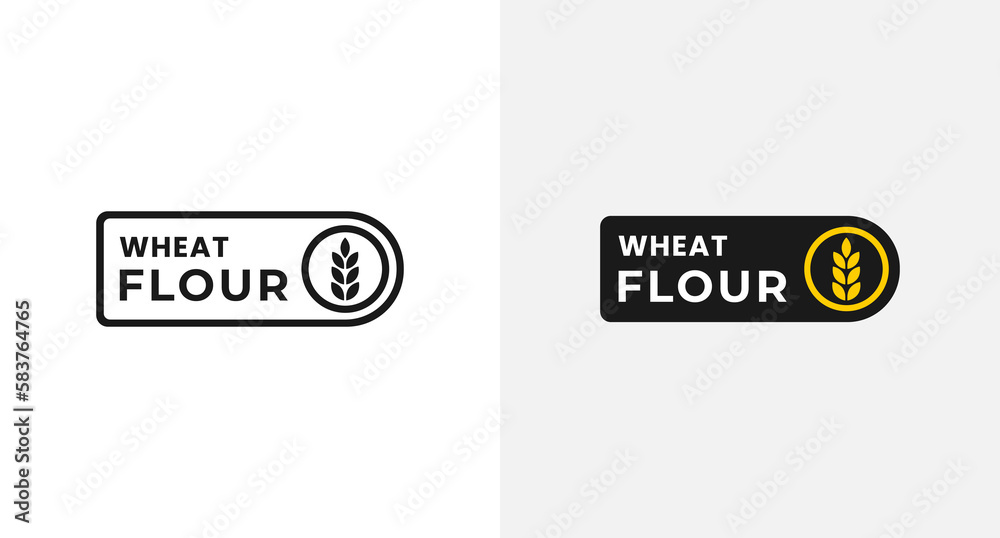 Wheat flour label or Wheat flour mark vector isolated in flat style