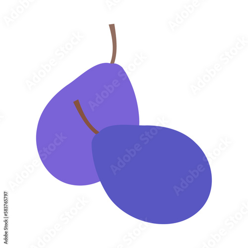 プルーン。フラットなベクターイラスト。
Prune. Flat designed vector illustration.