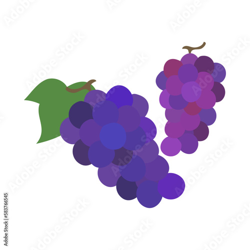 ブドウの房。フラットなベクターイラスト。 Bunches of grapes. Flat designed vector illustration.