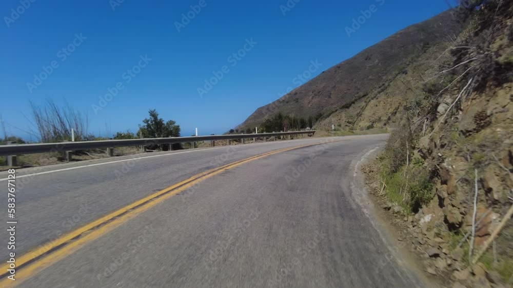 Big Sur Pacific Coast Highway Northbound 2 San Simeon to Ragged Point 13 Front View Multi Camera Driving Plate California USA Big Sur Pacific Coast Highway Northbound 2 San Simeon to Ragged Point 13 Front View Multi Camera Driving Plate California USA