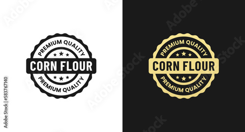 Corn flour label or Corn flour stamp vector isolated in flat style. Best Corn flour vector for packaging design element. Simple Corn flour logo for product packaging design element.