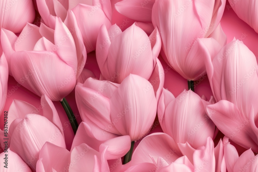 Fototapeta premium Spring Pink, Purple, Magenta, White Tulip Tulips Flower Flowers Seamless Repeating Repeatable Texture Pattern Tiled Tessellation Background Image